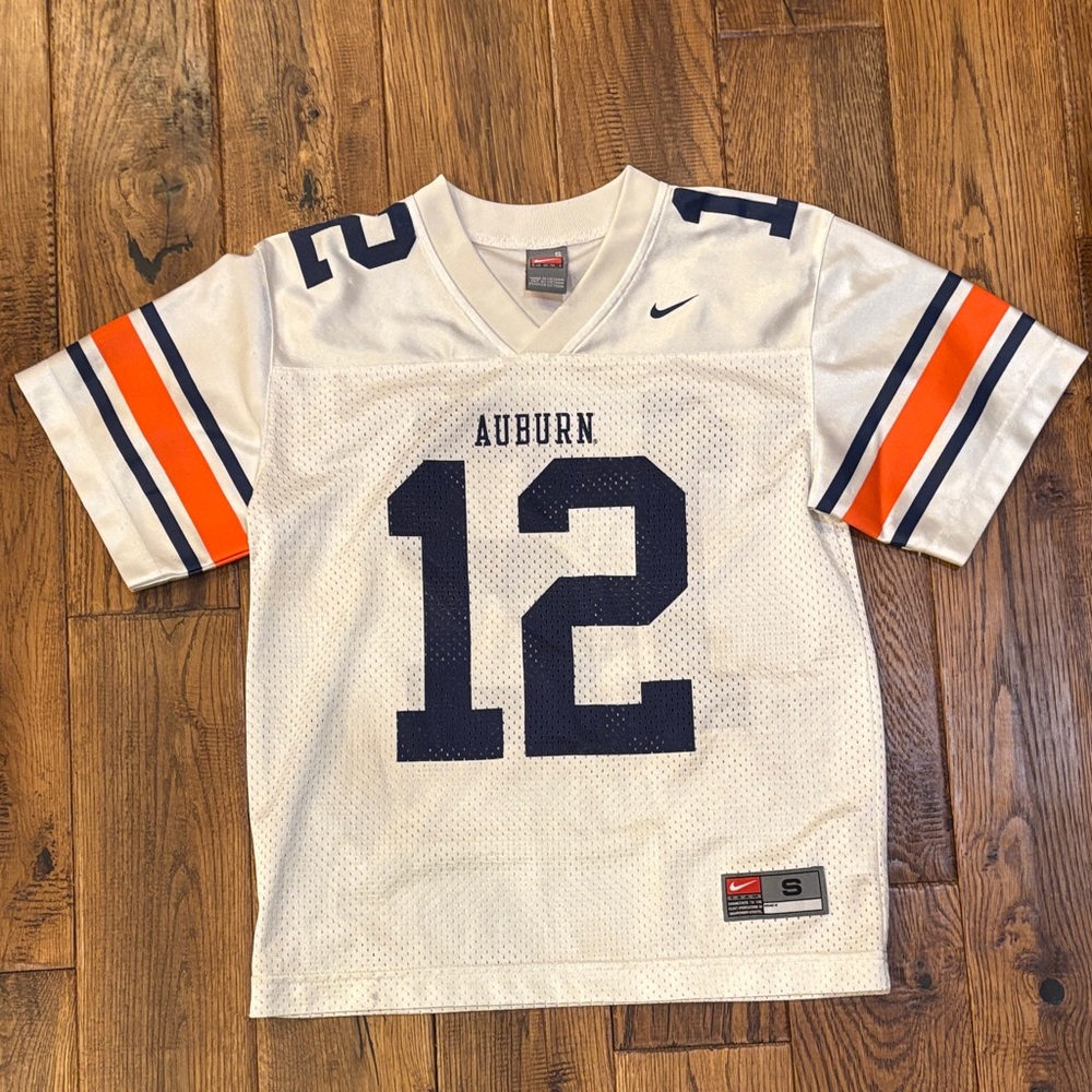 Nike Kids White and Navy Auburn Jersey